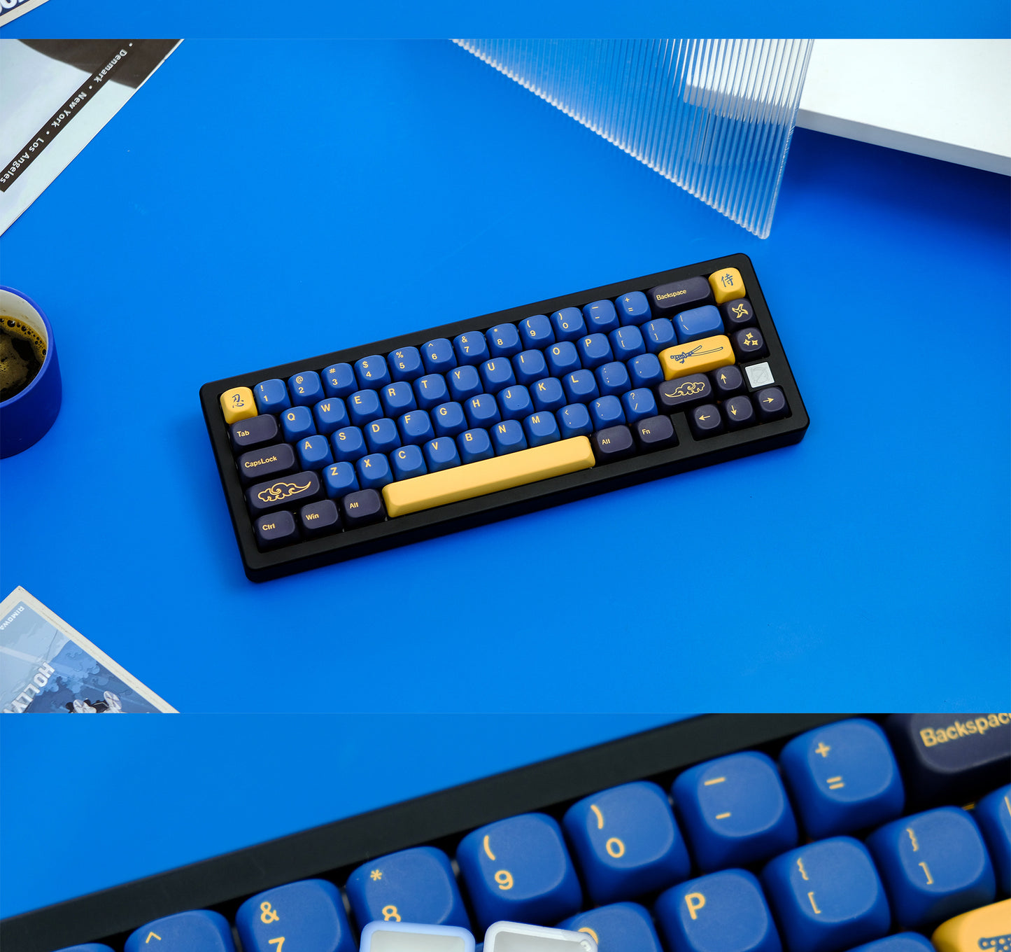 GMK Blue Samurai PBT KOA Profile Keycaps Set