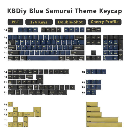 GMK Blue Samurai Doubleshot PBT  Cherry