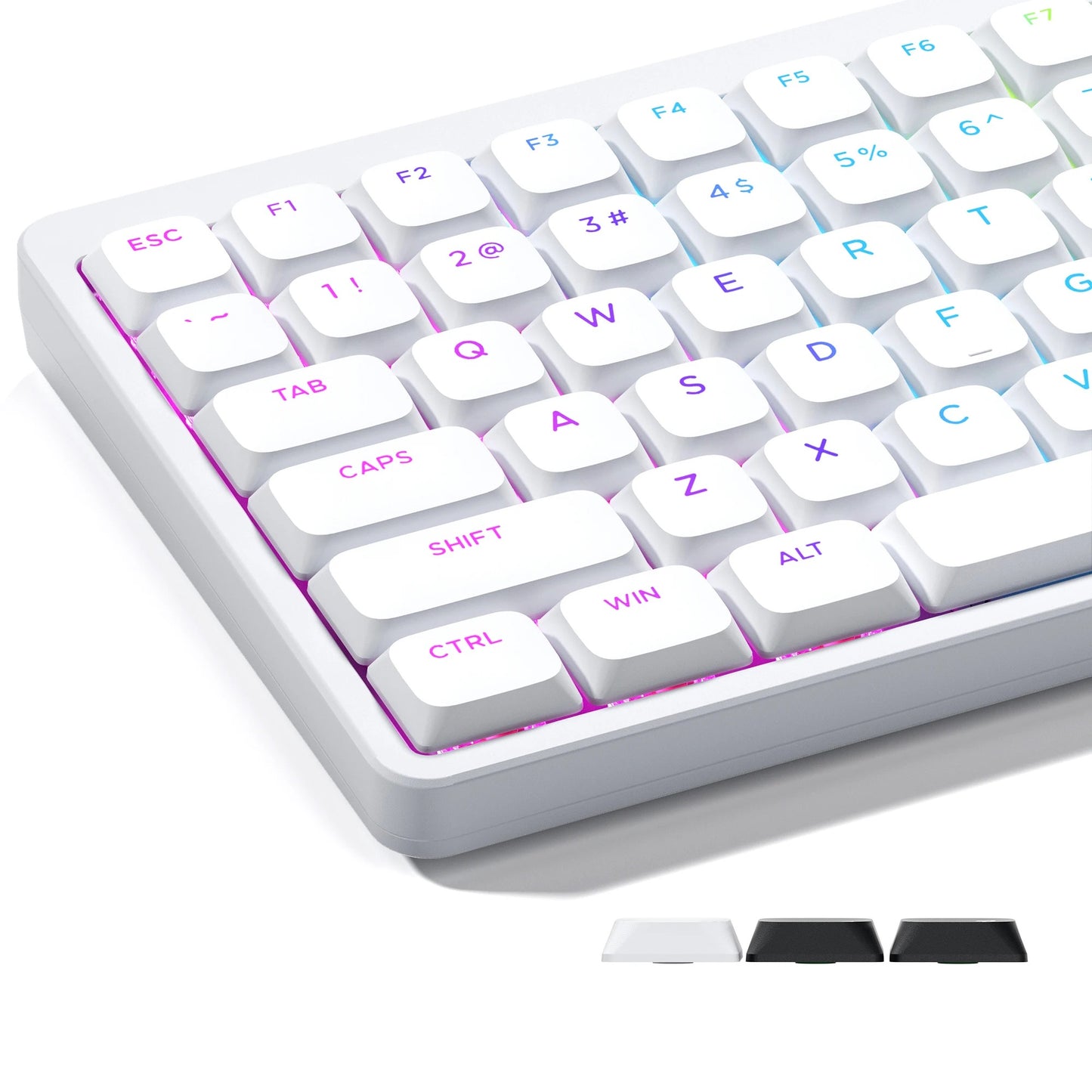 XVX Low Profile White ShineThrough Double Shot PBT Keycaps