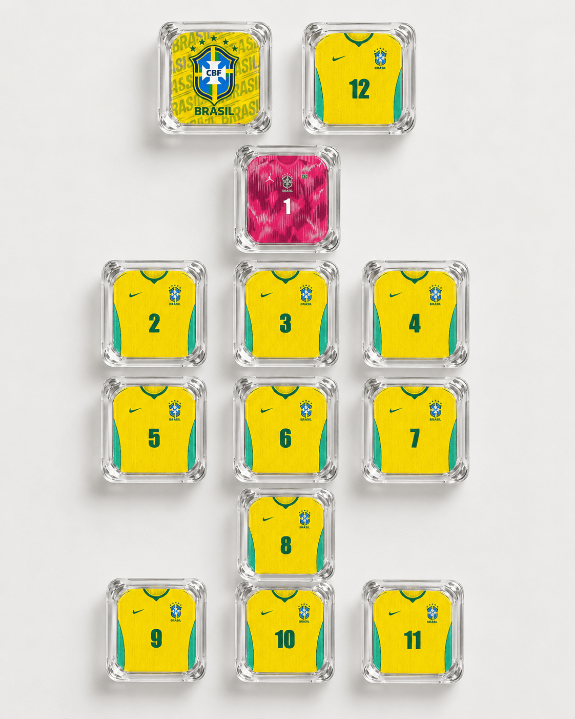 Brazil WC26 Edition Football Jersey Caps XDA Profile - Set of 13 Keys