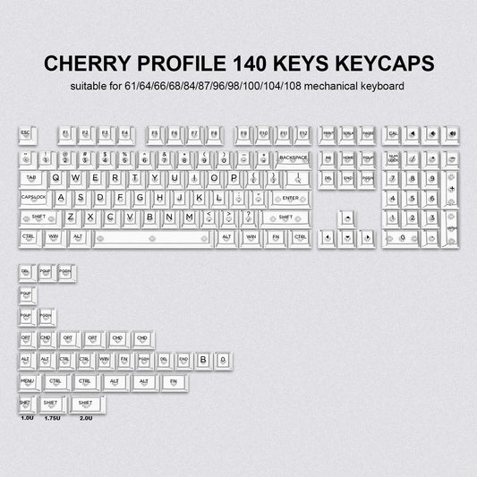 133 Key OEM Transparent/Clear Keycap - White