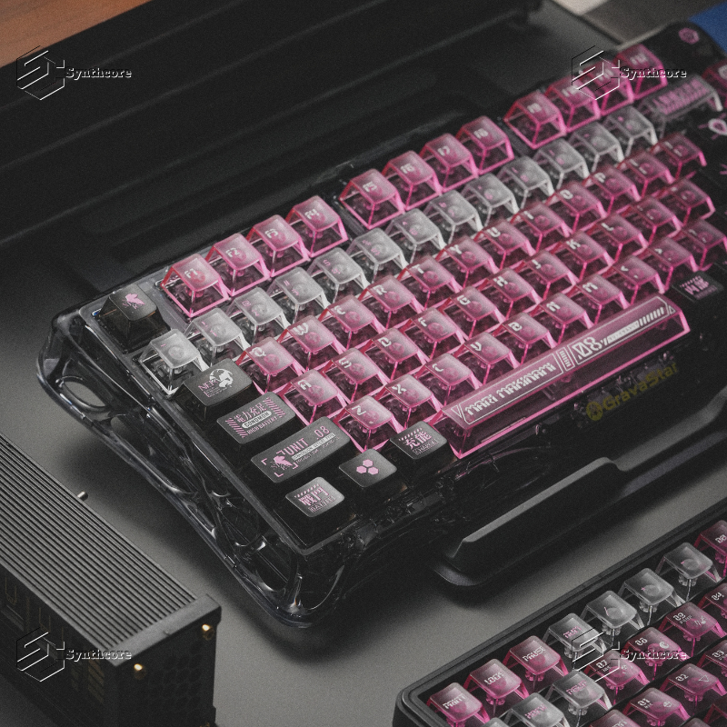 Eva-08 Mist Transparent PC UV 1.78mm Cherry Profile Keycaps Set