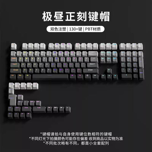 Gray Gradient Top Shine Through PBT Keycaps OEM