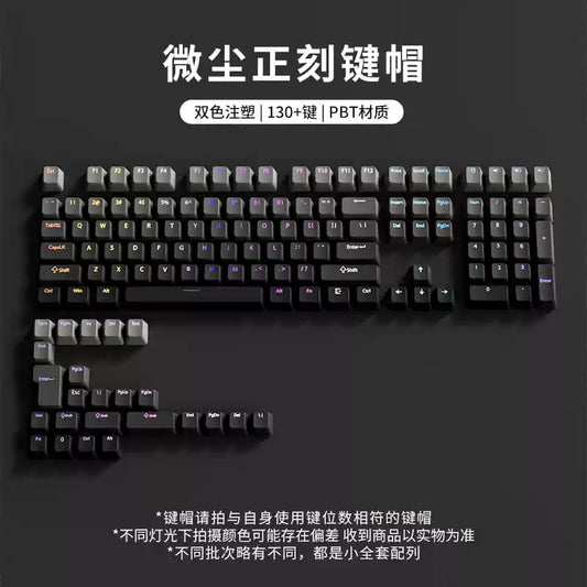 Black Gradient Top Shine Through PBT Keycaps OEM