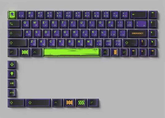 Comic Eva 01 PBT 78 Keys Keycaps Set - Cherry