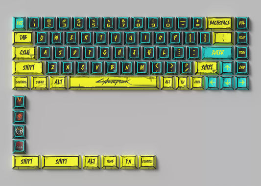 Comic Cyberpunk 2077 PBT 78 Keys Keycaps Set - Cherry