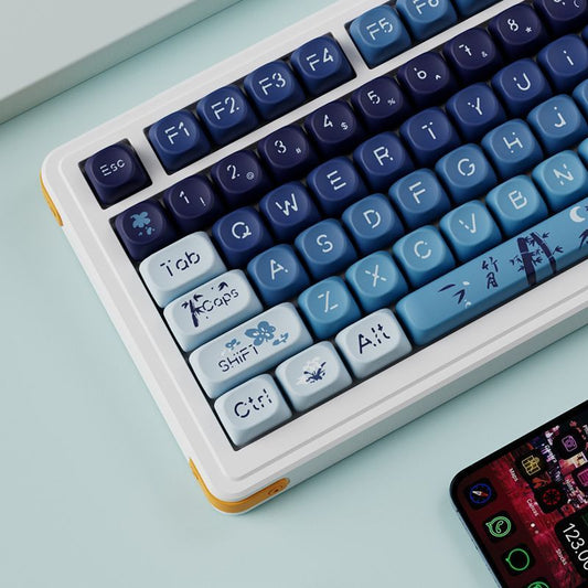 Guofeng Blue MOA Profile PBT Keycaps Set
