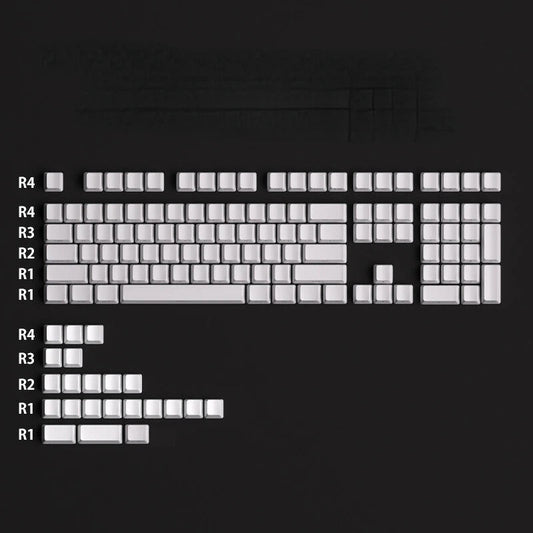 Side Engraved Blank Solid White PBT Keycaps