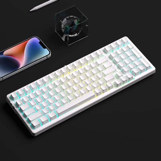 Side Engraved Blank Solid White PBT Keycaps