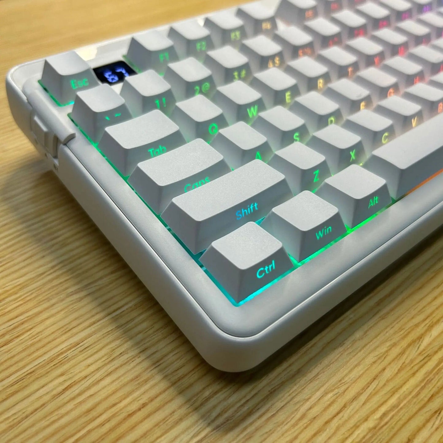 Side Engraved Blank Solid White PBT Keycaps