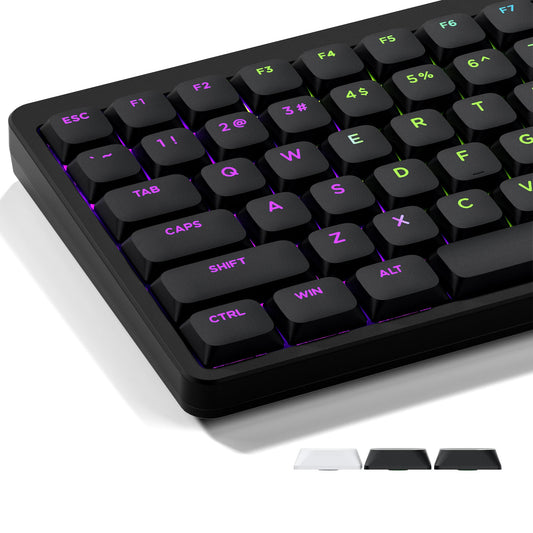 XVX Low Profile Black ShineThrough Double Shot PBT Keycaps