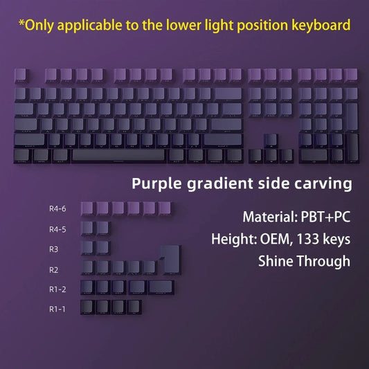 Purple Gradient Side Engraved Keycaps - OEM