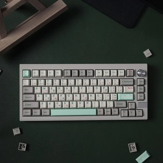 Retro Green Greek Cherry Profile 140+ Keys Keycaps Set