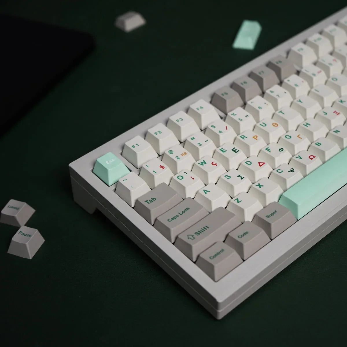 Retro Green Greek Cherry Profile 140+ Keys Keycaps Set