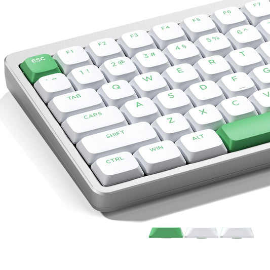 XVX Low Profile Green on White Double Shot PBT Keycaps