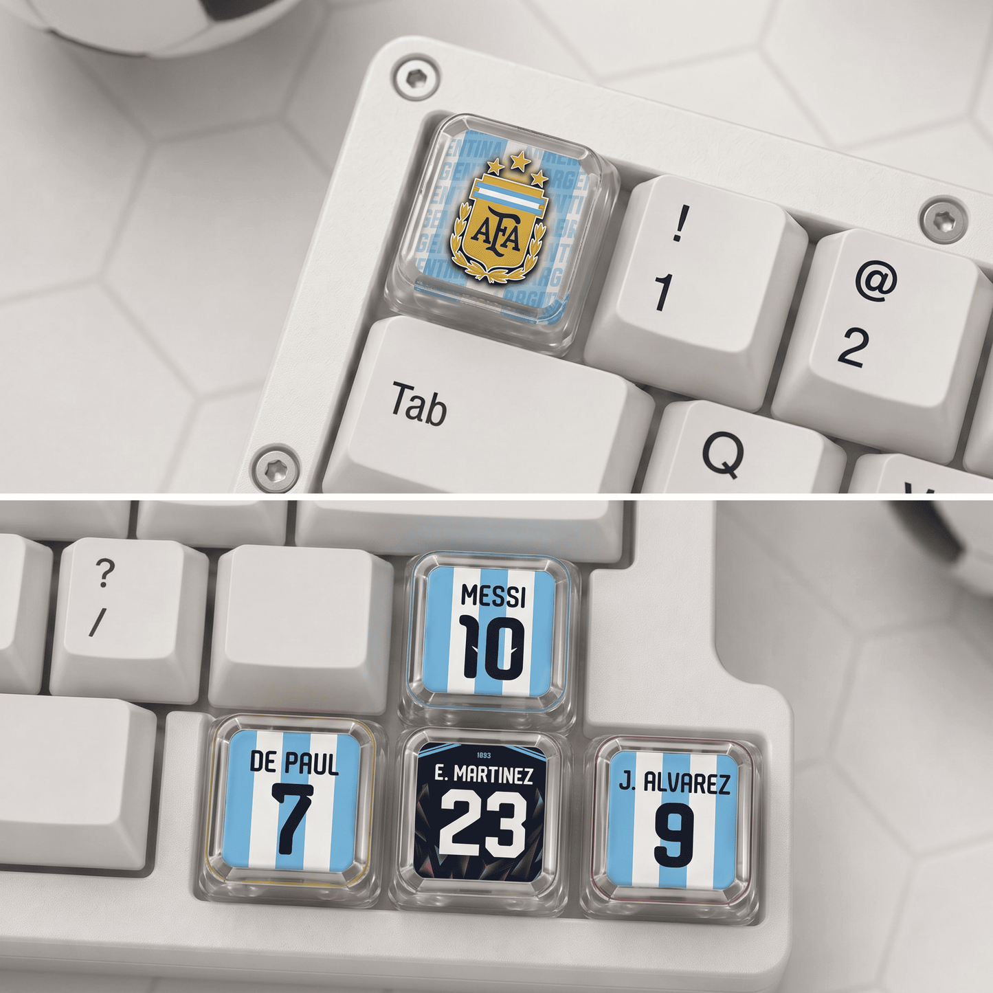 Argentina Home & Away Edition Football Jersey Caps XDA Profile - Set of 5 Keys