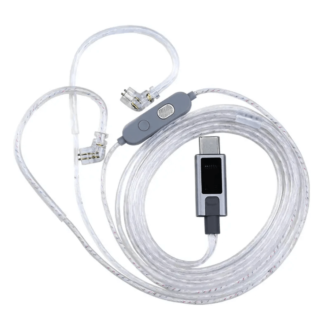 KZ M2 Dual Mic EQ Tuning Switch Silver Plated Type-C Cable