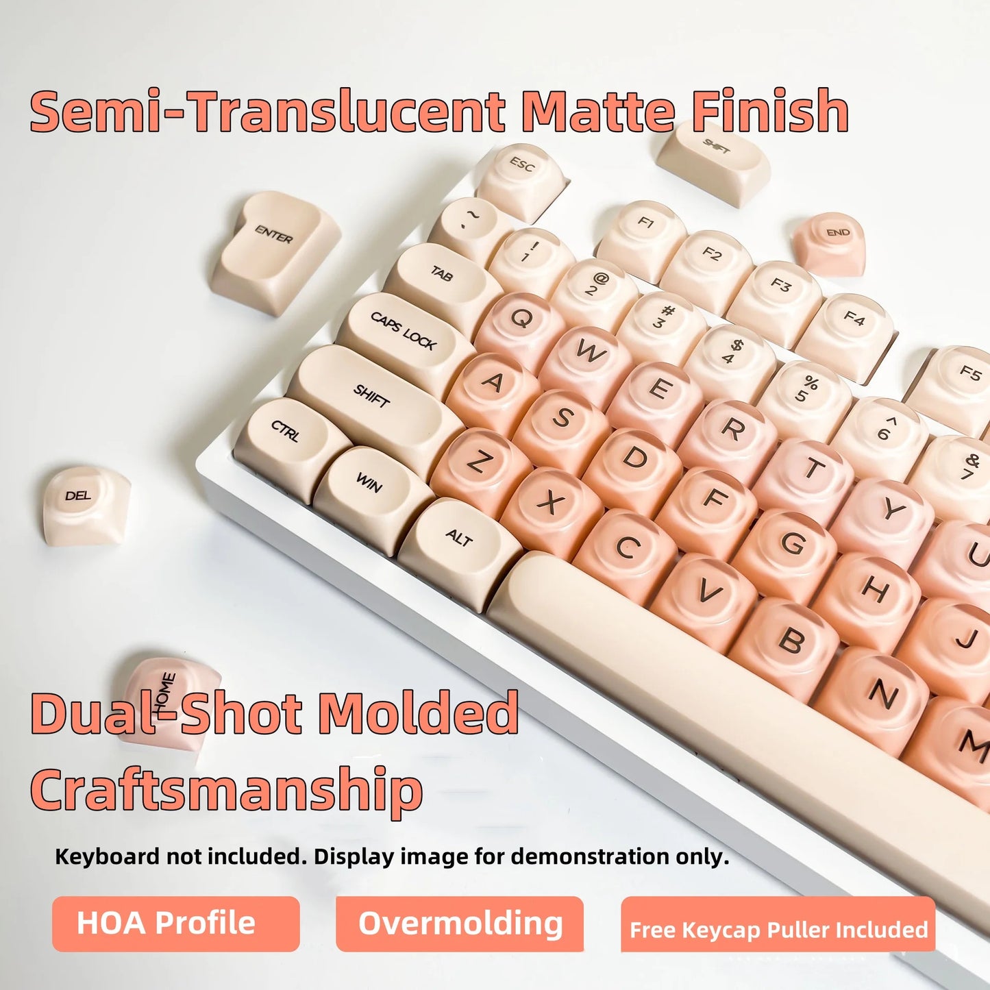 Jelly Semi Transparent HOA Profile 120+ Keys Keycaps Set