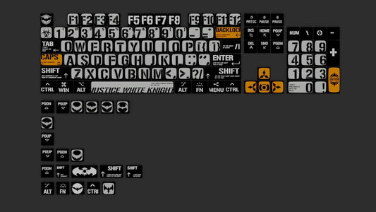 Batman Themed ASA Profile Gray Black Pudding Keycaps Set