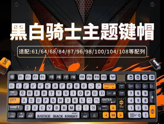 Batman Themed ASA Profile Gray Black Pudding Keycaps Set