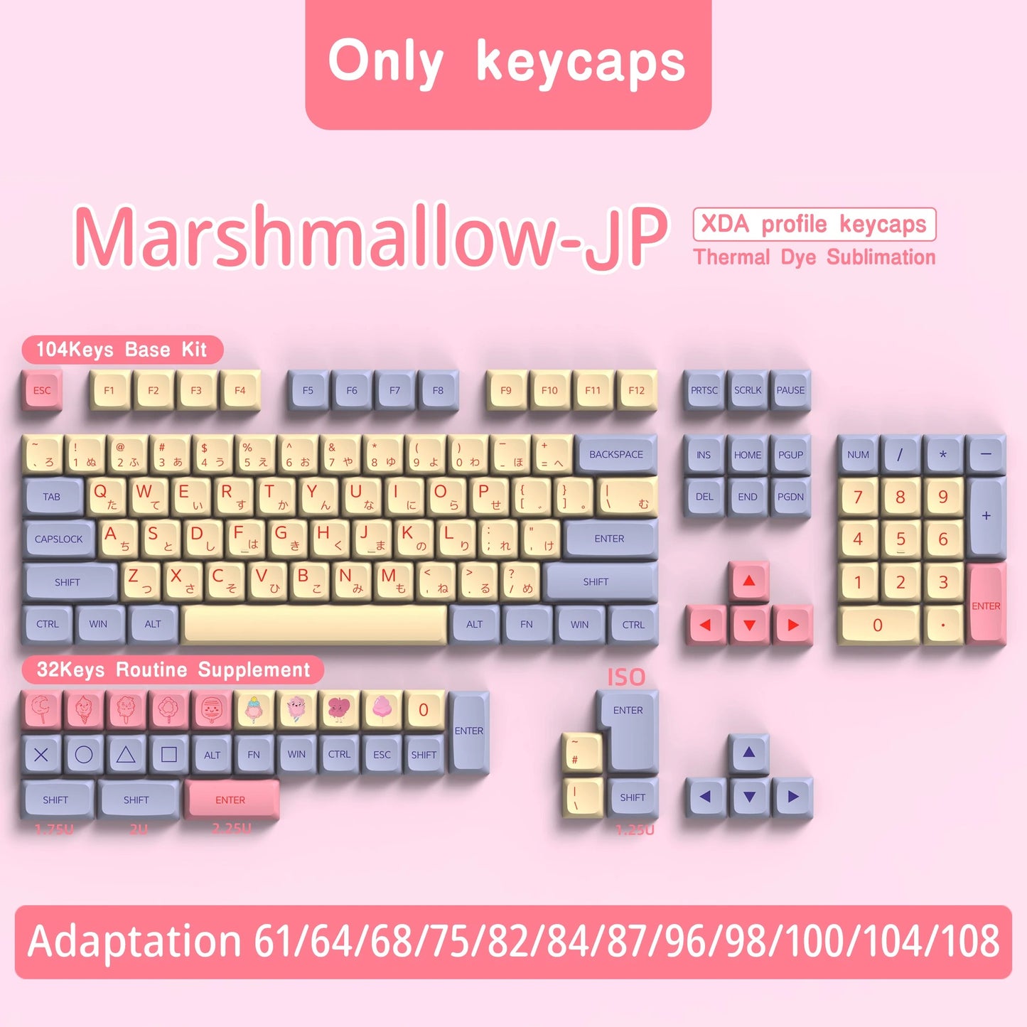 Marshmallow Keycaps - XDA - EN/JP