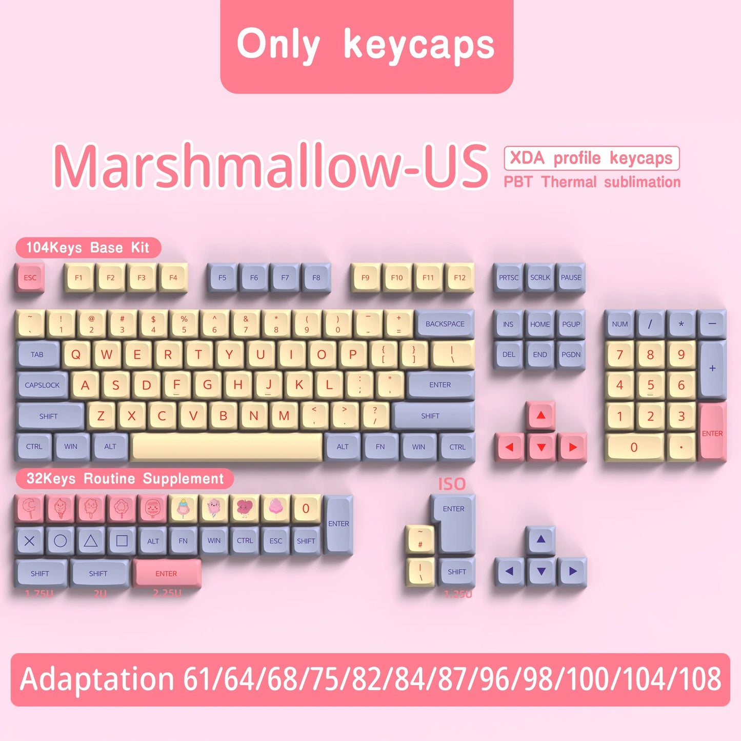 Marshmallow Keycaps - XDA - EN/JP