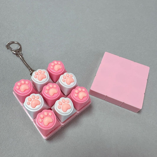 Cat Paws Switch Tester Keychain With Switch - 9 Key