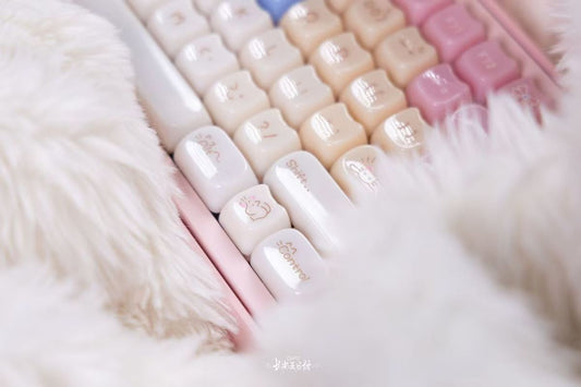 XVX House Candy Cat MAO Profile PC UV Semi Transparent Keycaps Set