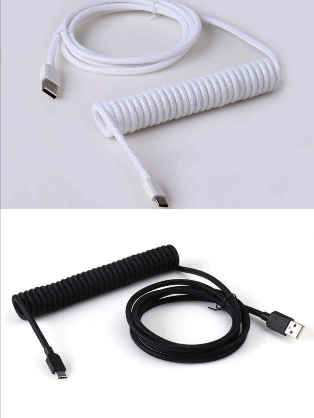 Non-Aviator Braided Coiled Cable Type-C Cable