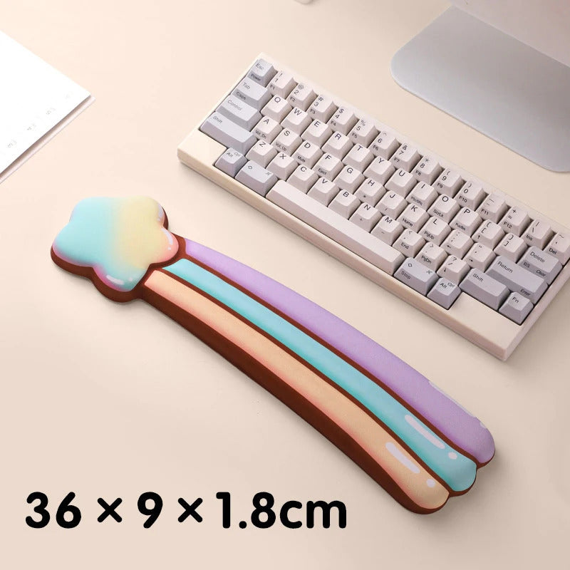 Premium Keyboard Mouse Wrist Rest Combo - Rainbow