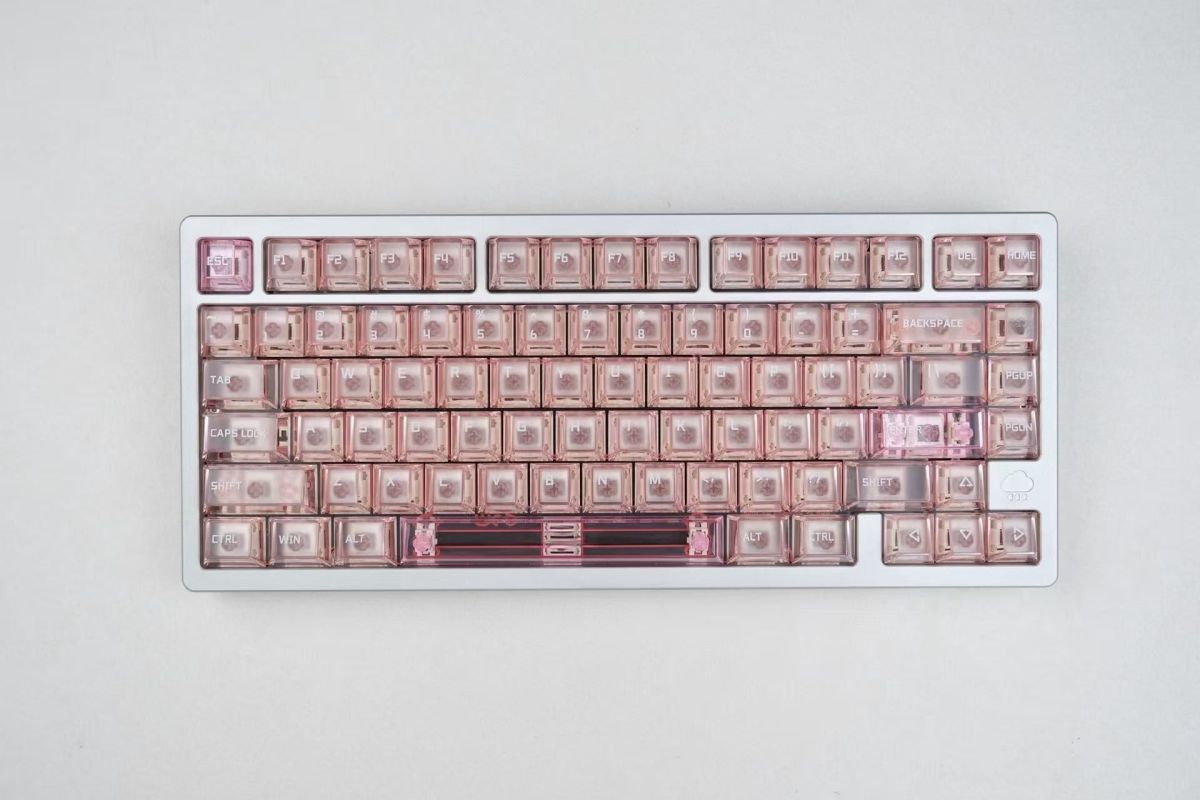 Popkeys Premium Transparent Cherry 97 Keys Keycaps Set - Blush