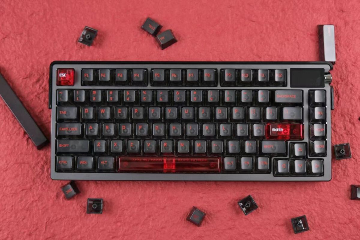 Popkeys Premium Transparent Cherry 97 Keys Keycaps Set - Ember