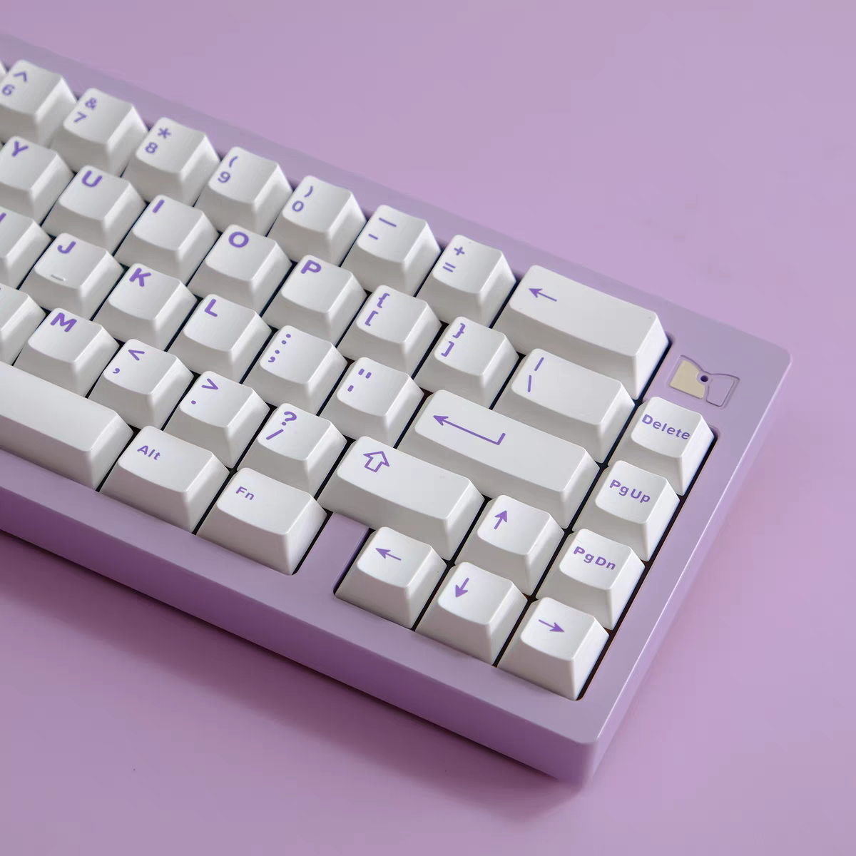Purple on White ABS Cherry Keycaps - 121 Keys