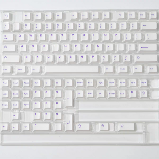 Purple on White ABS Cherry Keycaps - 121 Keys