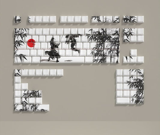 Samurai Eclipse Side Engraved PBT Keycaps 130Keys Cherry