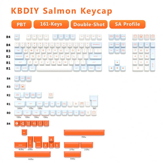 Kbdiy Salmon 161 Keys SA Profile Doubleshot Keycaps Set