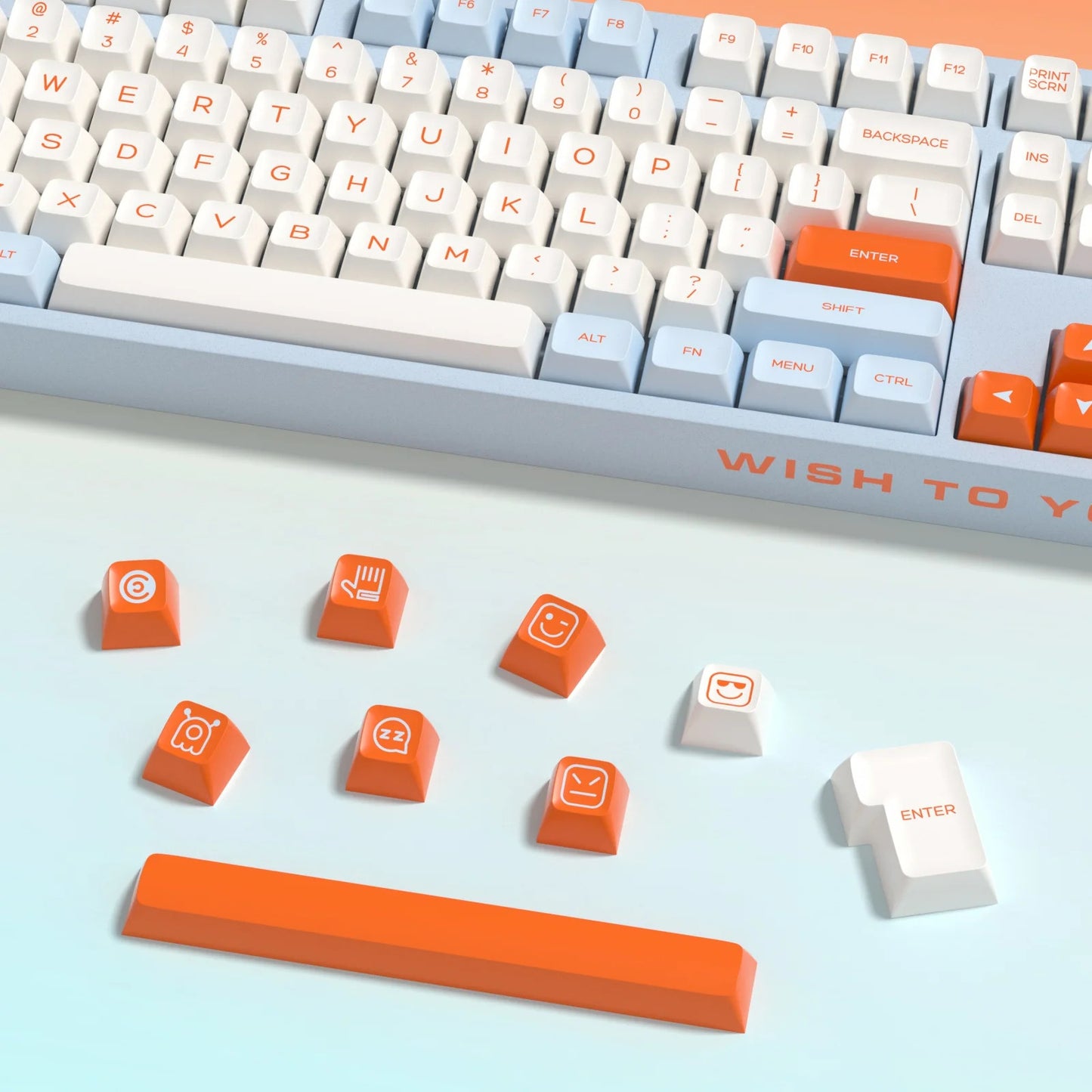 Kbdiy Salmon 161 Keys SA Profile Doubleshot Keycaps Set