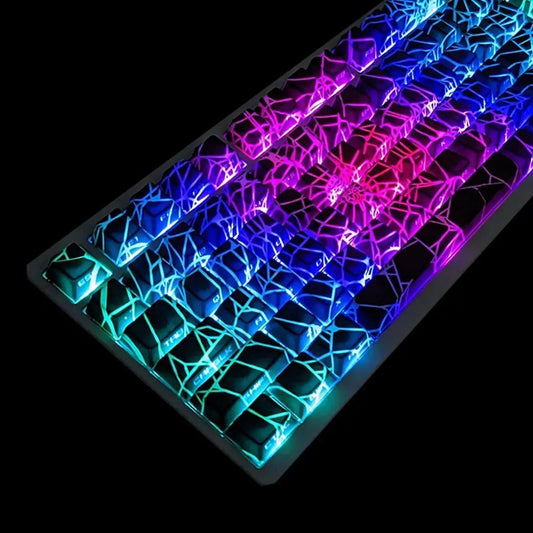 Spider Web Shinethrough PBT 129 Keys Keycaps Set