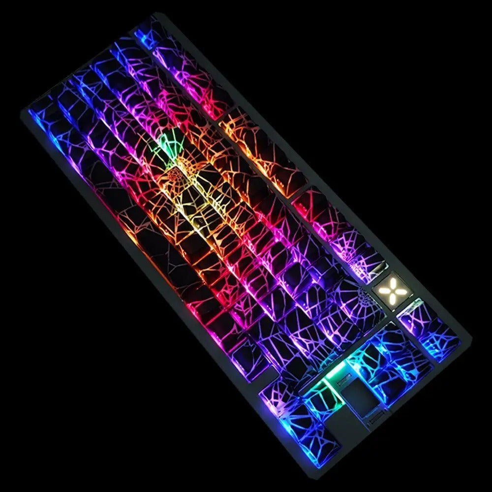 Spider Web Shinethrough PBT 129 Keys Keycaps Set