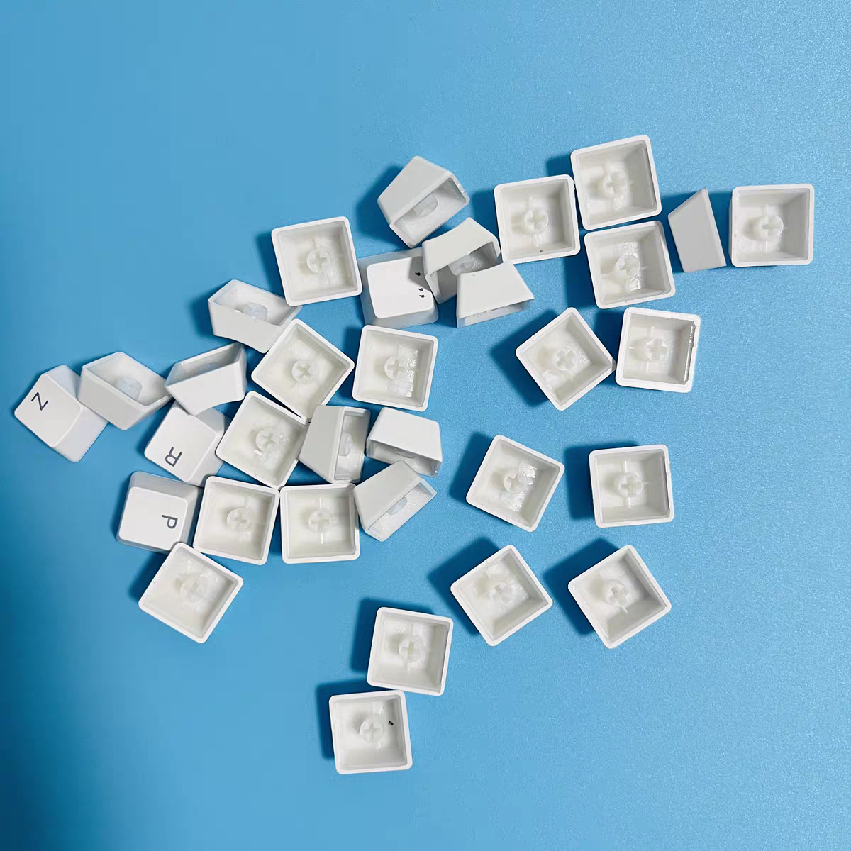 White Shine Through Letter Keycaps