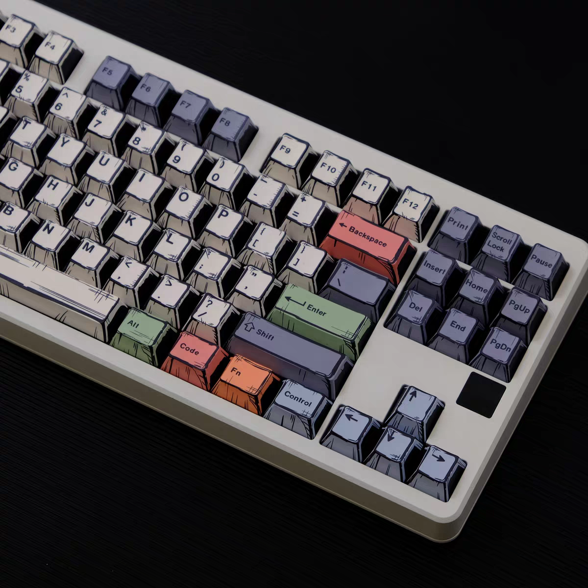 Retro Comic PBT 150 Keys Cherry Profile Keycaps Set
