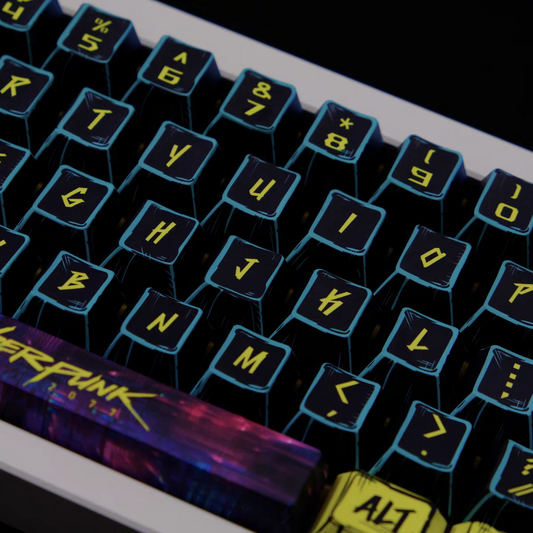Comic Cyberpunk 2077 PBT 150 Keys Keycaps Set - Cherry