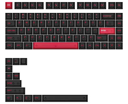 Popkeys Premium Transparent Cherry 97 Keys Keycaps Set - Ember