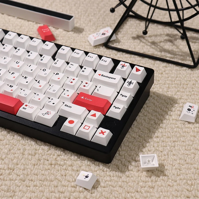 Tic-Tac-Toe PBT 128 Keys 1.7mm Keycaps Set OEM