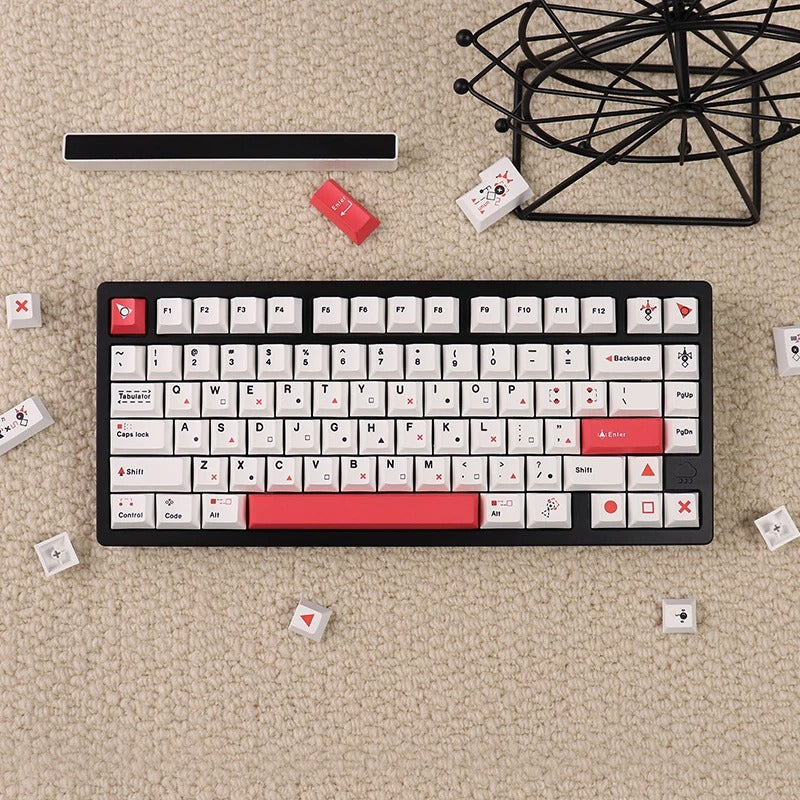 Tic-Tac-Toe PBT 128 Keys 1.7mm Keycaps Set OEM