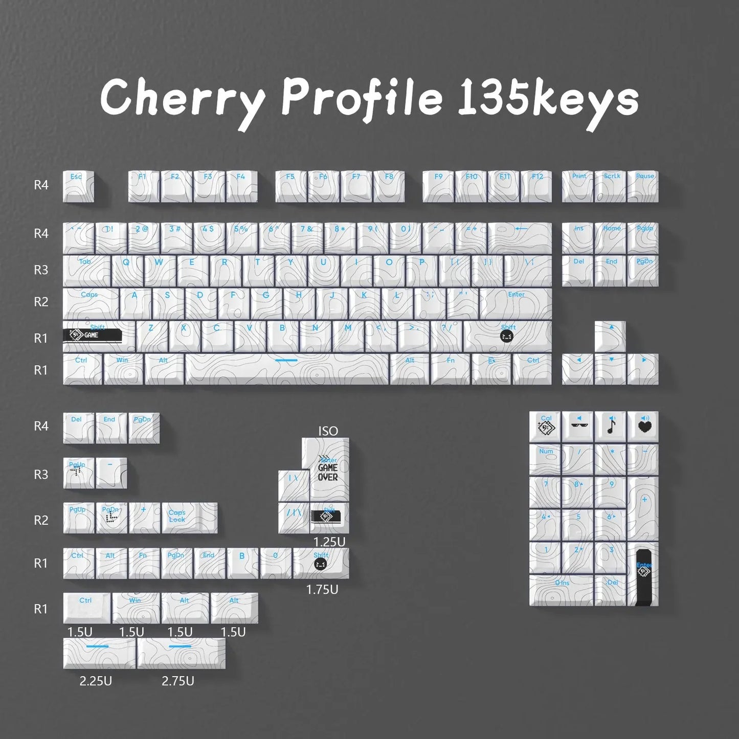 Topographic Top Shine-Through Cherry - White