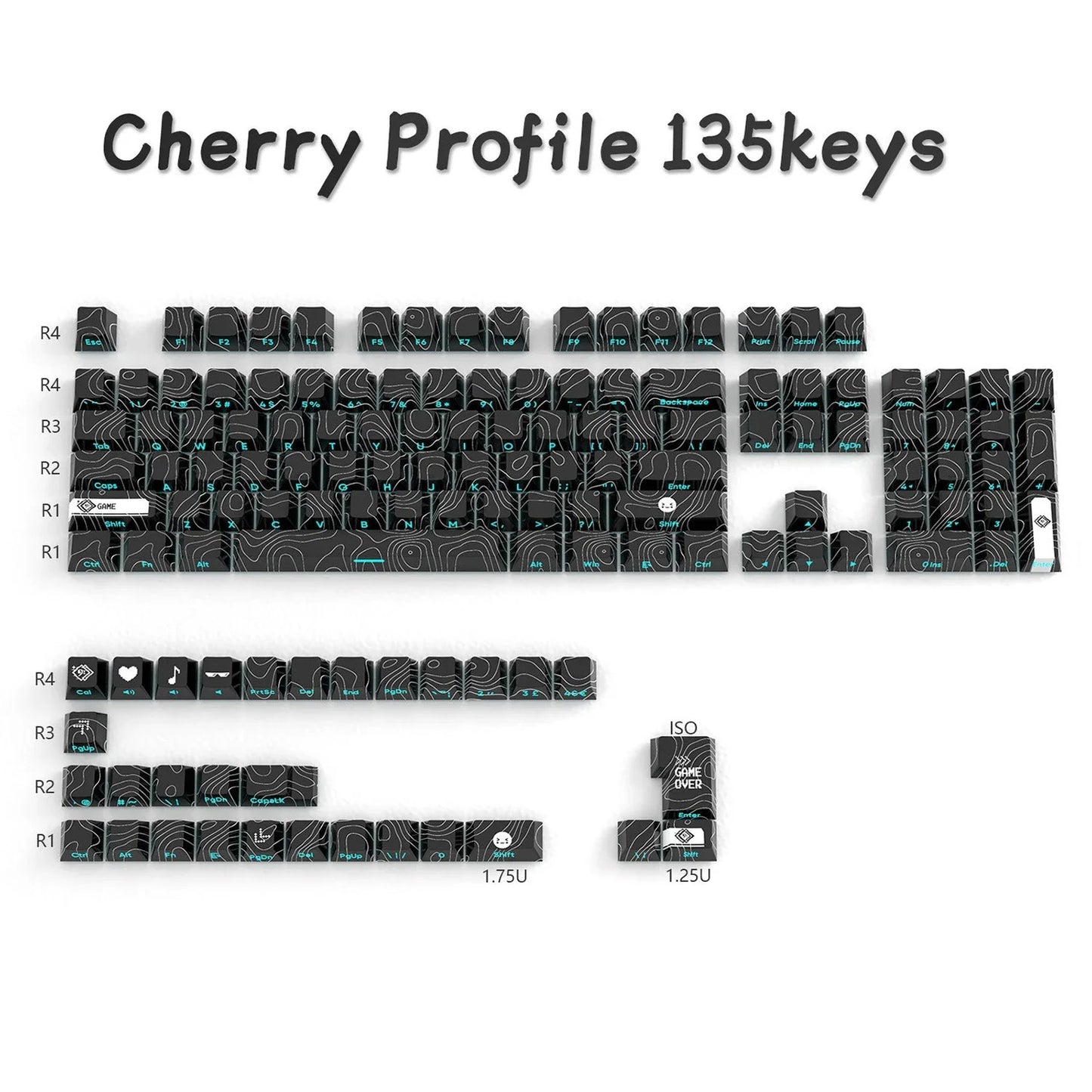 Topographic V2 Black - Cherry