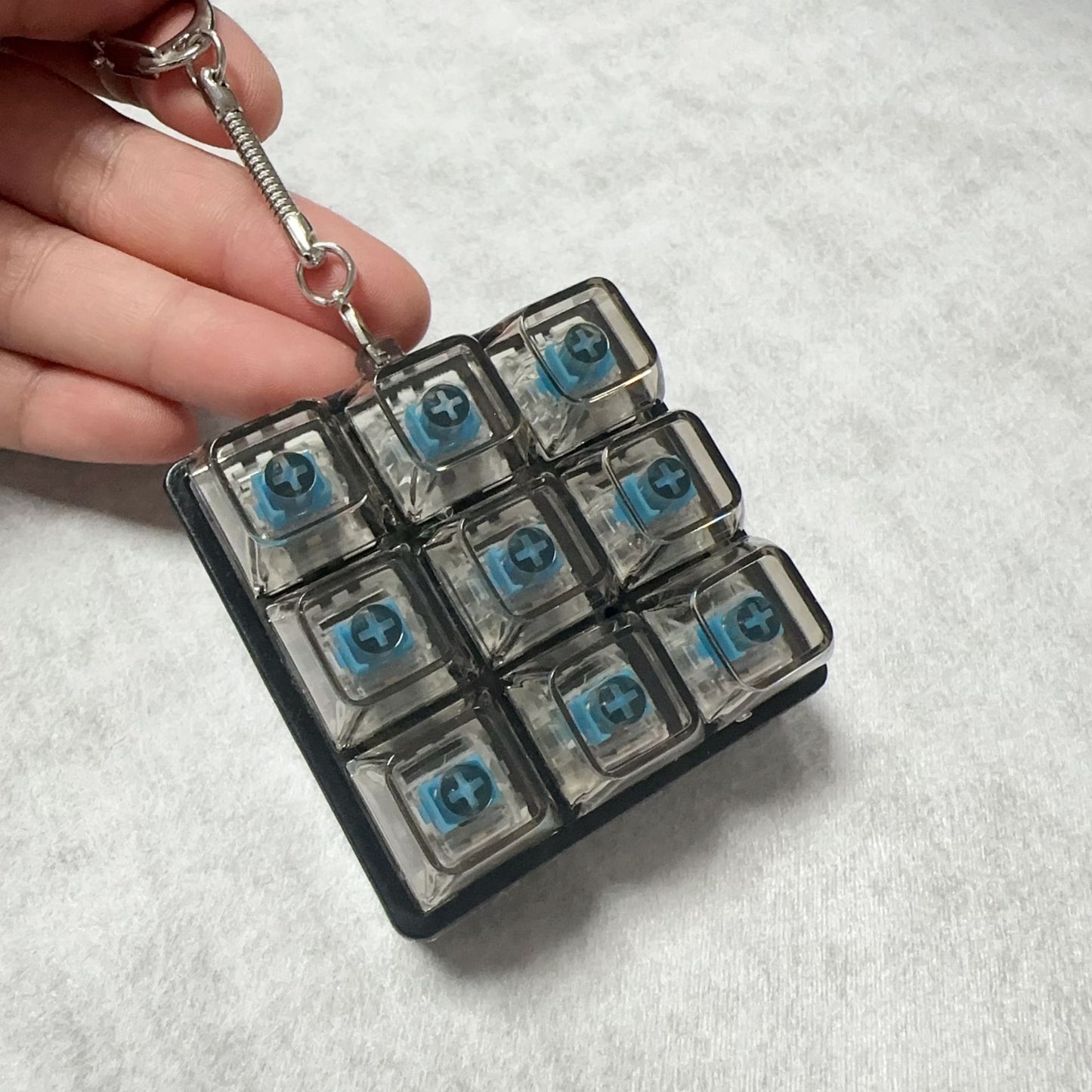 Transparent Switch Tester Keychain with Switch - 9 Key