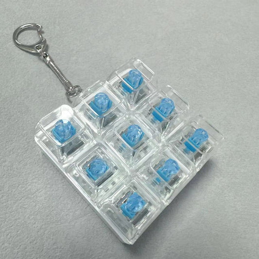 Transparent Switch Tester Keychain with Switch - 9 Key