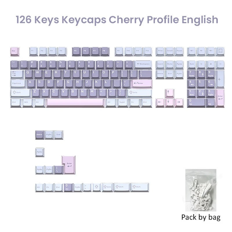 126 Keys PBT Keycaps - All Colors Cherry